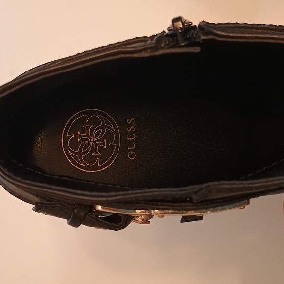 Guess Black Ankle Boots with Buckle Details 3 Inch Heel-Womans Size 10M - Picture 9 of 13